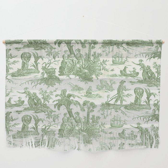 Antique 19th Century 'Paul et Virginie' Lovers Toile de Jouy Wall Hanging Gallery Image 1