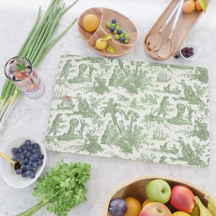 Antique 19th Century 'Paul et Virginie' Lovers Toile de Jouy Cutting Board Gallery Image 2