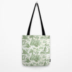 Antique 19th Century 'Paul et Virginie' Lovers Toile de Jouy Tote Bag Gallery Image 2