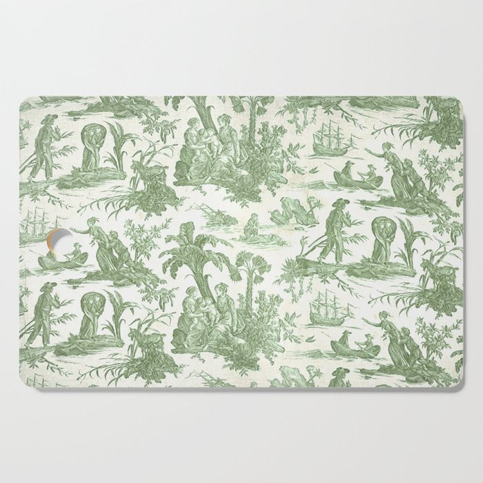 Antique 19th Century 'Paul et Virginie' Lovers Toile de Jouy Cutting Board Gallery Image 1