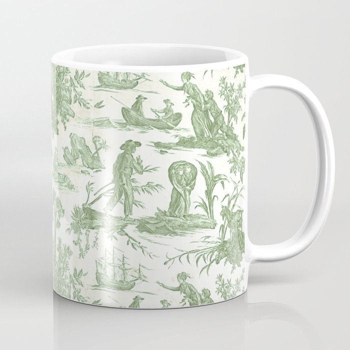 Antique 19th Century 'Paul et Virginie' Lovers Toile de Jouy Coffee Mug Gallery Image 1