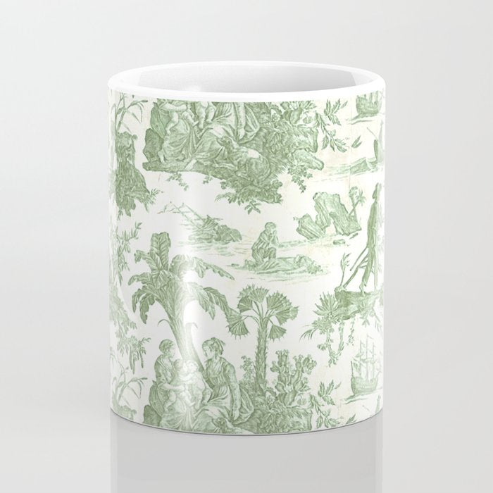 Antique 19th Century 'Paul et Virginie' Lovers Toile de Jouy Coffee Mug Gallery Image 4