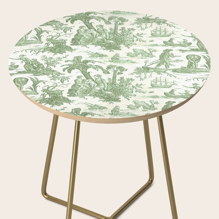 Antique 19th Century 'Paul et Virginie' Lovers Toile de Jouy Side Table Gallery Image 2