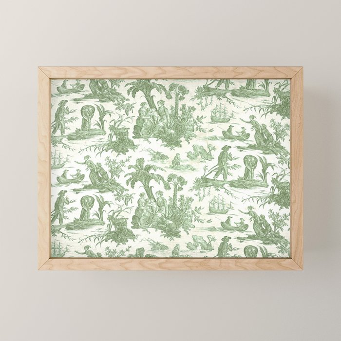 Antique 19th Century 'Paul et Virginie' Lovers Toile de Jouy Mini Art Print Gallery Image 1