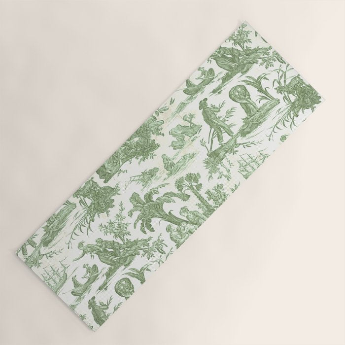 Antique 19th Century 'Paul et Virginie' Lovers Toile de Jouy Yoga Mat Gallery Image 1