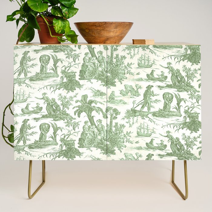 Antique 19th Century 'Paul et Virginie' Lovers Toile de Jouy Credenza Gallery Image 1