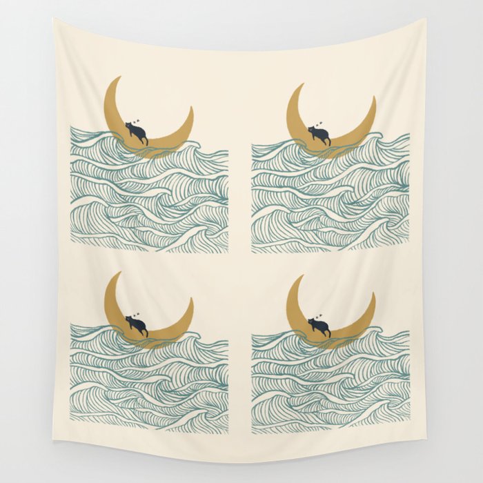 Good Night Meow 1 Wall Tapestry Gallery Image 4