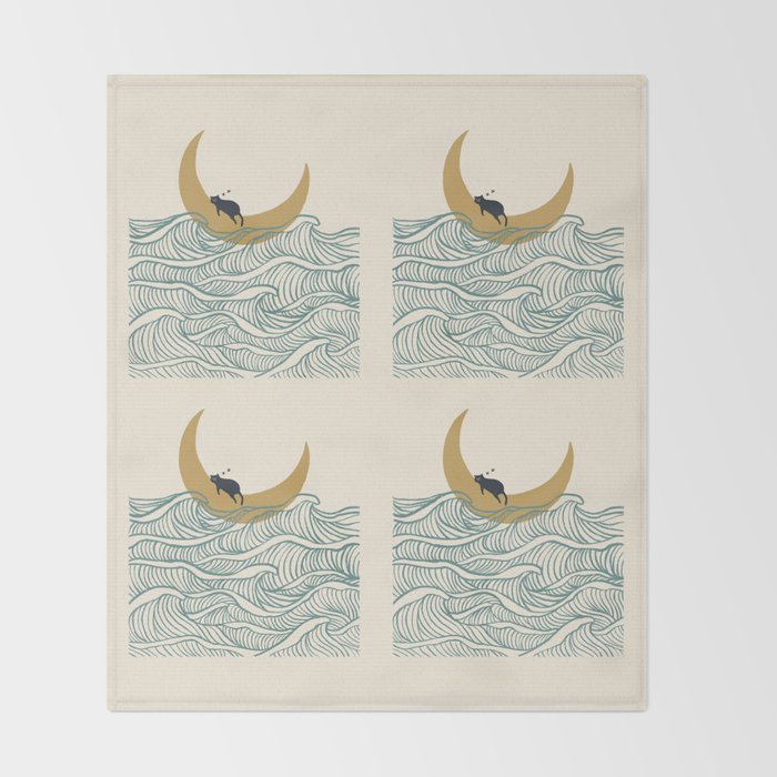 Good Night Meow 1 Throw Blanket Gallery Image 2