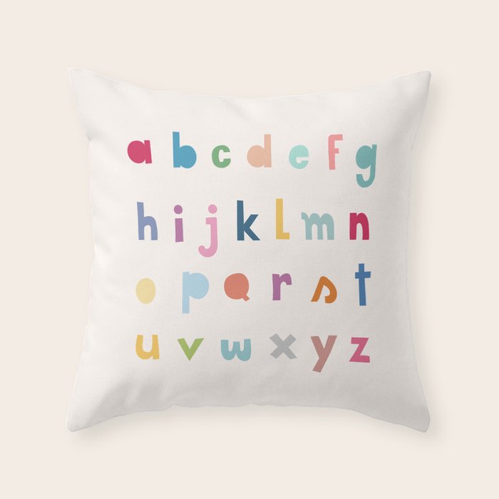 ABC alphabet art Throw Pillow Gallery Image 6