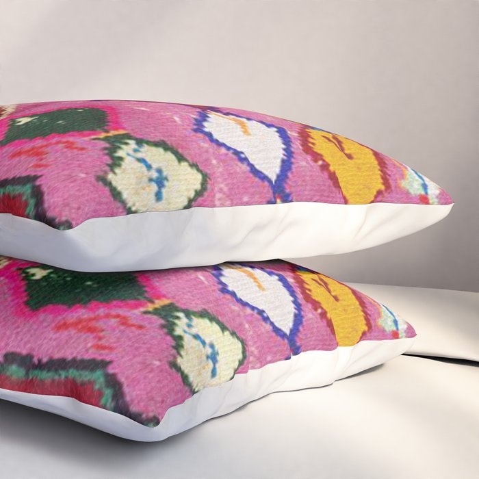 Very Colorful Retro Moroccan Rug Print Pillow Sham Gallery Image 3