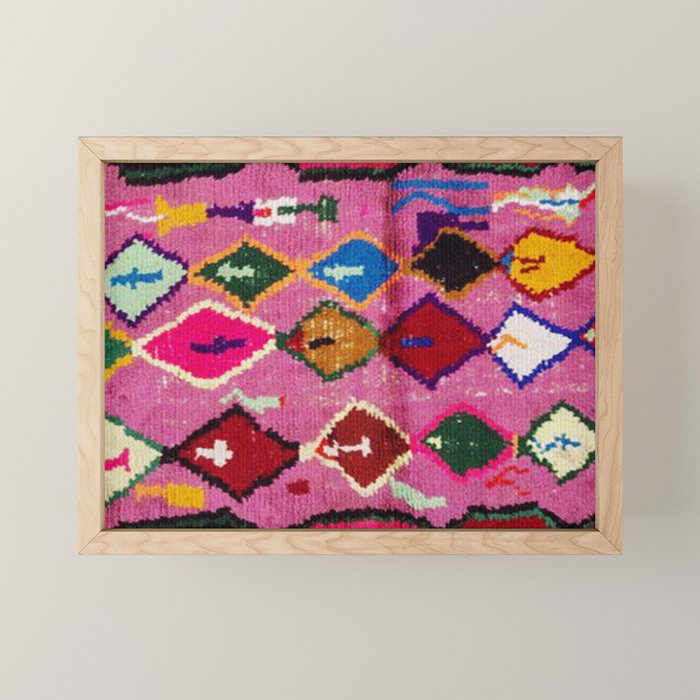 Very Colorful Retro Moroccan Rug Print Mini Art Print Gallery Image 1