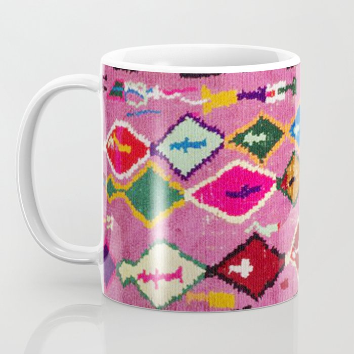 Very Colorful Retro Moroccan Rug Print Coffee Mug Gallery Image 3