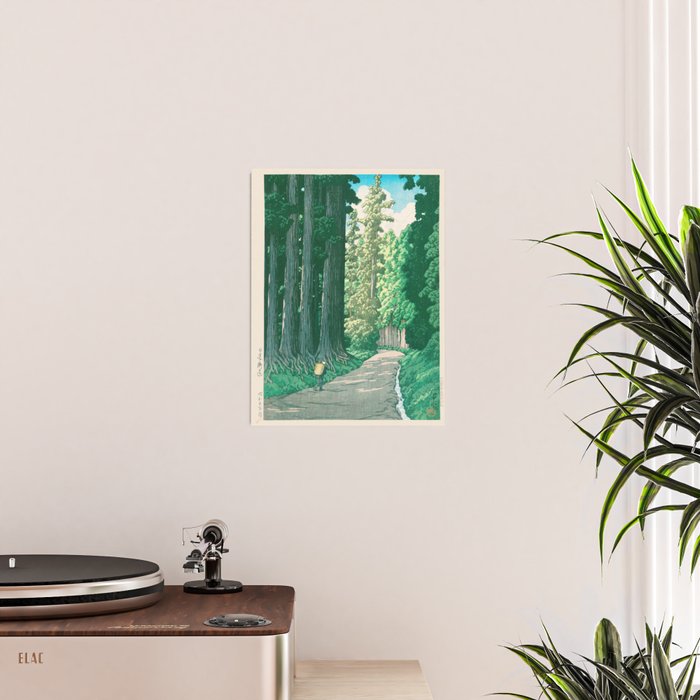 Road to Nikko Kawase Hasui Japanese Woodblock Vintage Forest Landscape Japandi Zen Nature Design Poster Gallery Image 2