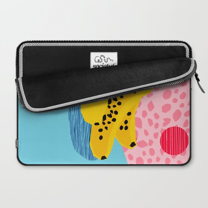 What It Is - memphis throwback banana fruit retro minimal pattern neon bright 1980s 80s style art Laptop Sleeve Gallery Image 2