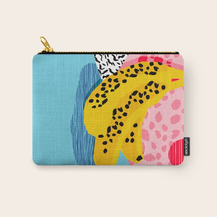 What It Is - memphis throwback banana fruit retro minimal pattern neon bright 1980s 80s style art Carry All Pouch Gallery Image 1