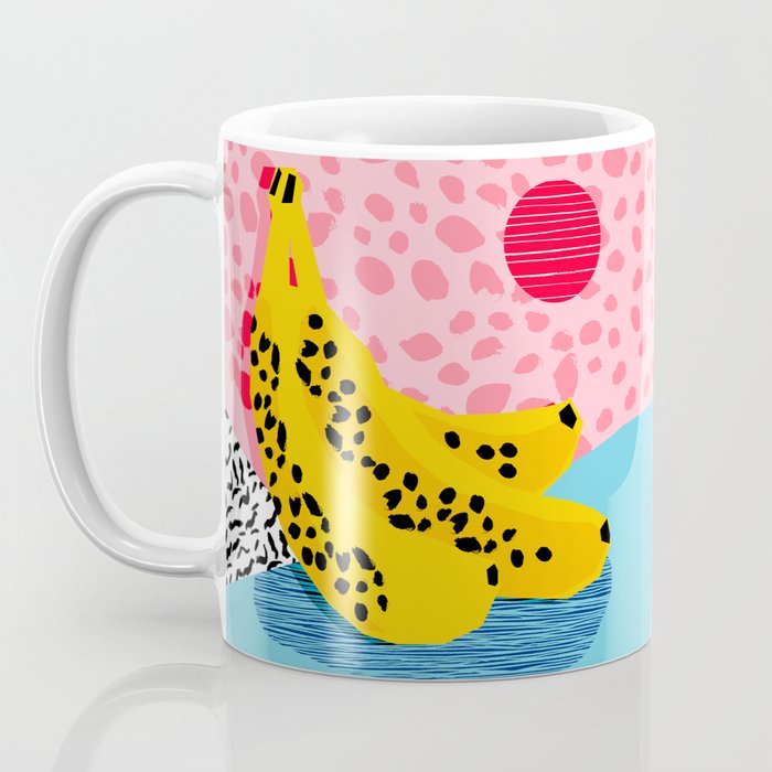 What It Is - memphis throwback banana fruit retro minimal pattern neon bright 1980s 80s style art Coffee Mug Gallery Image 3