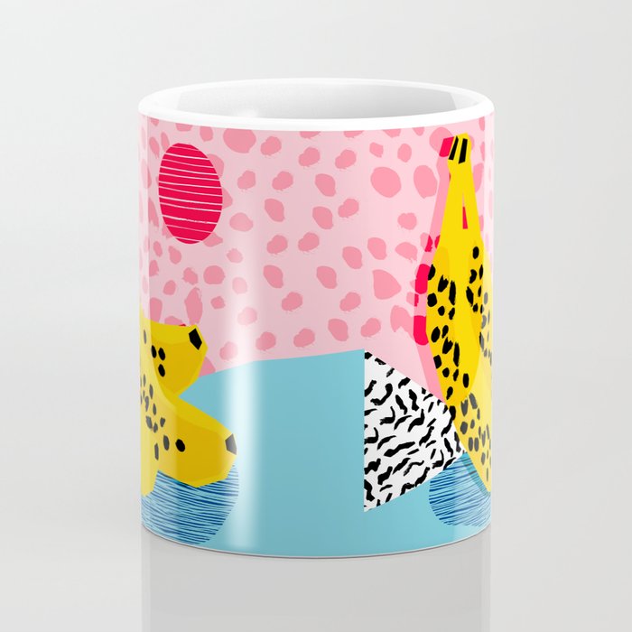 What It Is - memphis throwback banana fruit retro minimal pattern neon bright 1980s 80s style art Coffee Mug Gallery Image 4