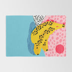 What It Is - memphis throwback banana fruit retro minimal pattern neon bright 1980s 80s style art Rug Gallery Image 2