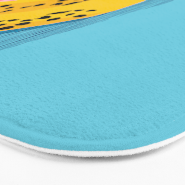 What It Is - memphis throwback banana fruit retro minimal pattern neon bright 1980s 80s style art Bath Mat Gallery Image 3