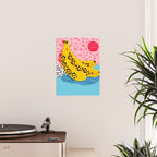 What It Is - memphis throwback banana fruit retro minimal pattern neon bright 1980s 80s style art Poster Gallery Image 2