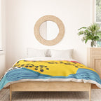 What It Is - memphis throwback banana fruit retro minimal pattern neon bright 1980s 80s style art Duvet Cover Gallery Image 3