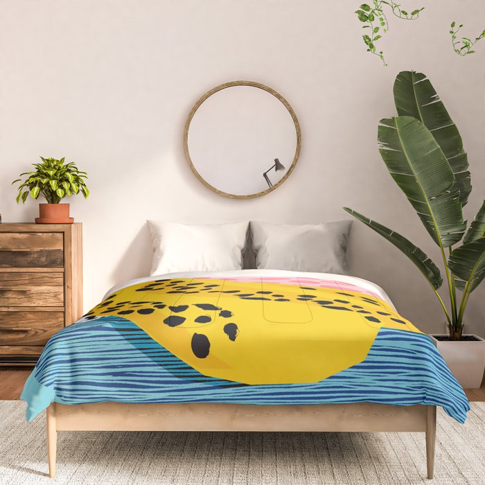 What It Is - memphis throwback banana fruit retro minimal pattern neon bright 1980s 80s style art Comforter Gallery Image 3