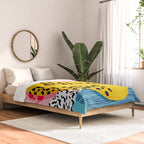What It Is - memphis throwback banana fruit retro minimal pattern neon bright 1980s 80s style art Comforter Gallery Image 2