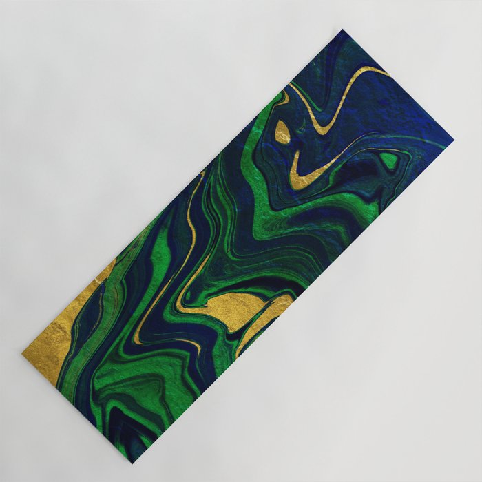 Rhapsody in Blue and Green and Gold Yoga Mat Gallery Image 1