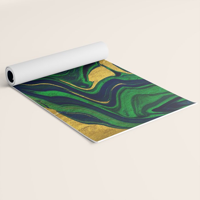 Rhapsody in Blue and Green and Gold Yoga Mat Gallery Image 2