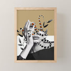 Woman and snakes Mini Art Print Gallery Image 1
