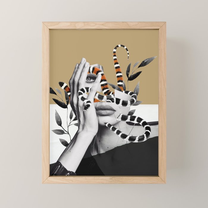 Woman and snakes Mini Art Print Gallery Image 1