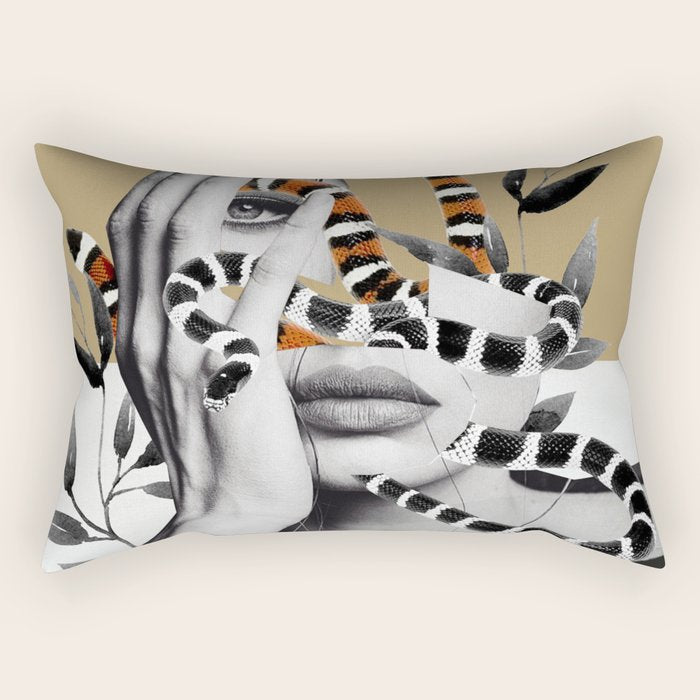 Woman and snakes Rectangular Pillow Gallery Image 2
