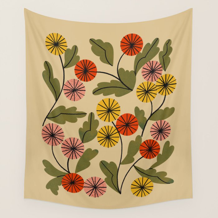 Autumn Mums Wall Tapestry Gallery Image 4