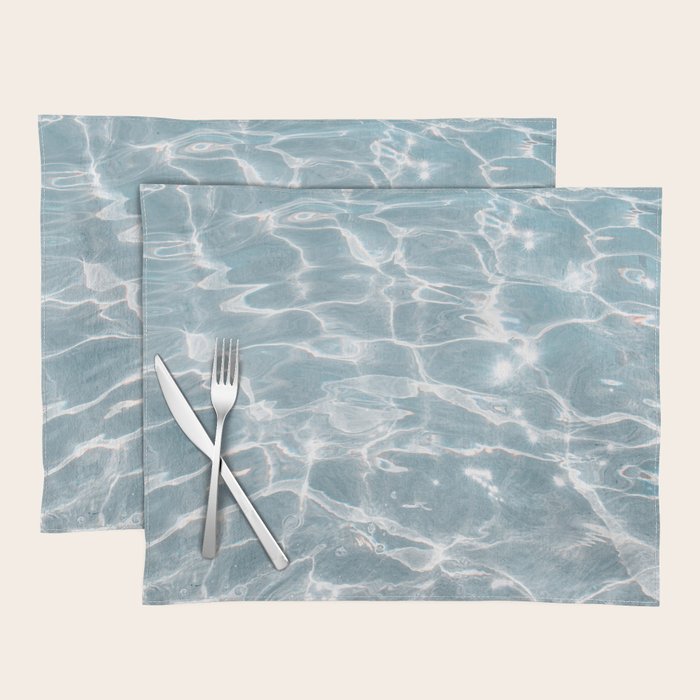 Crystal Clear Blue Water Photo Art Print | Crete Island Summer Holiday | Greece Travel Photography Placemat Gallery Image 1