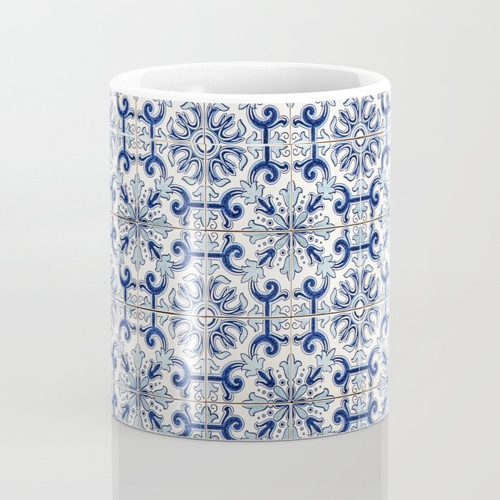 Portuguese tiles pattern blue Coffee Mug Gallery Image 4