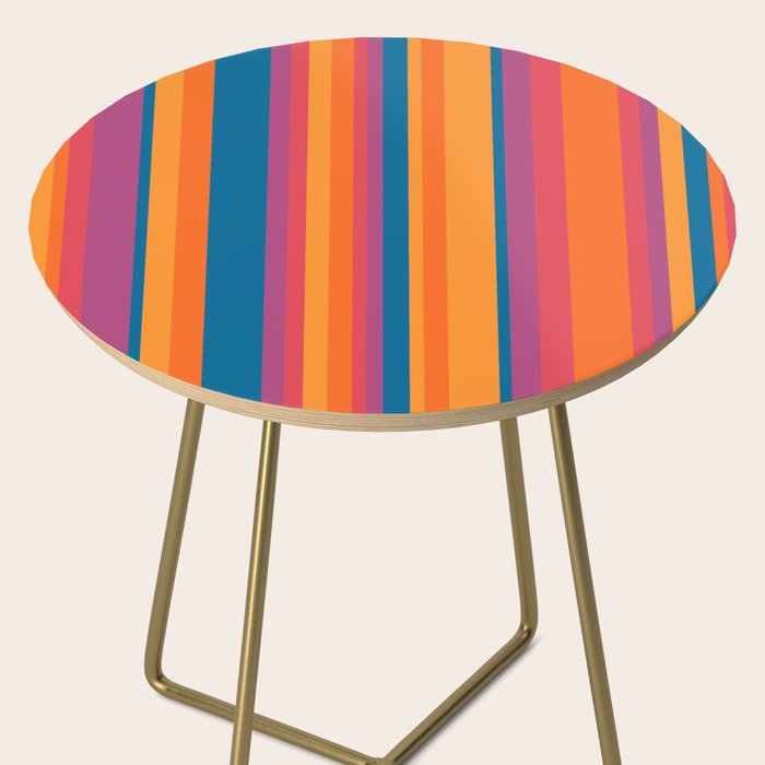 Classic Stripes III - Retro Rainbow  Side Table Gallery Image 2