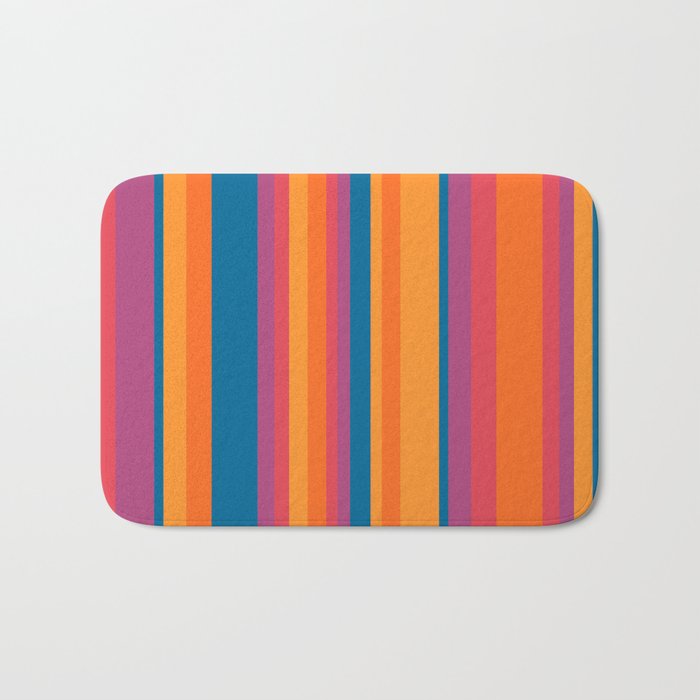 Classic Stripes III - Retro Rainbow  Bath Mat Gallery Image 1