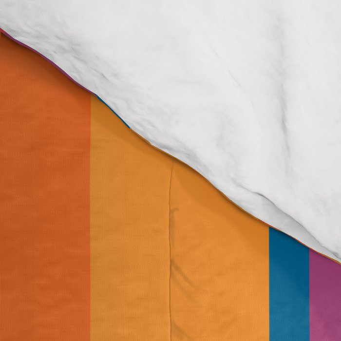 Classic Stripes III - Retro Rainbow  Comforter Gallery Image 4