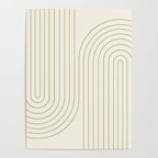 Minimal Line Curvature LXXXVII Creme & Green Mid Century Modern Arch Abstract Poster Gallery Image 4