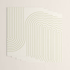 Minimal Line Curvature LXXXVII Creme & Green Mid Century Modern Arch Abstract Wrapping Paper Gallery Image 3