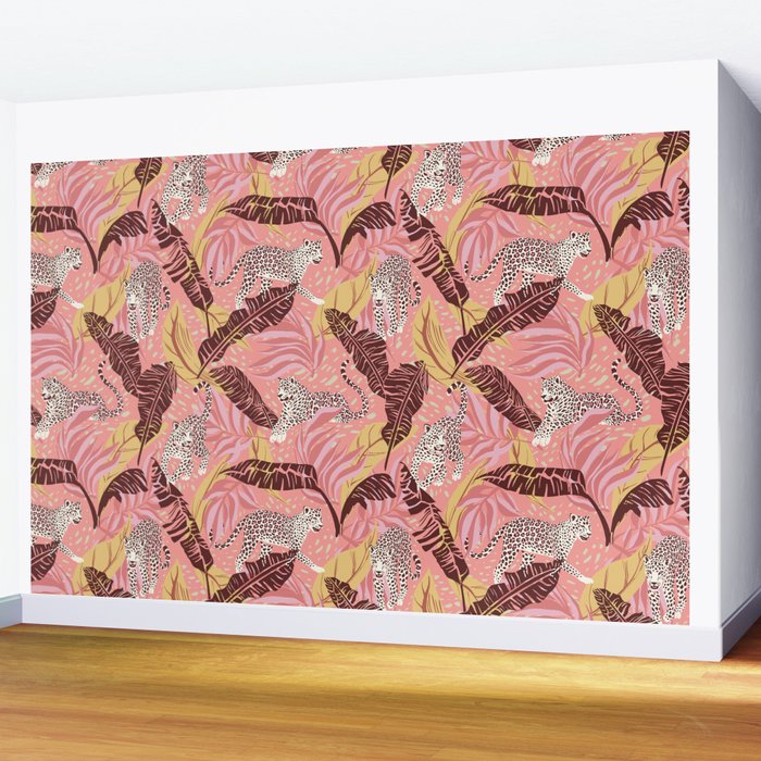 Leopard Crush Pink Wall Mural Gallery Image 2