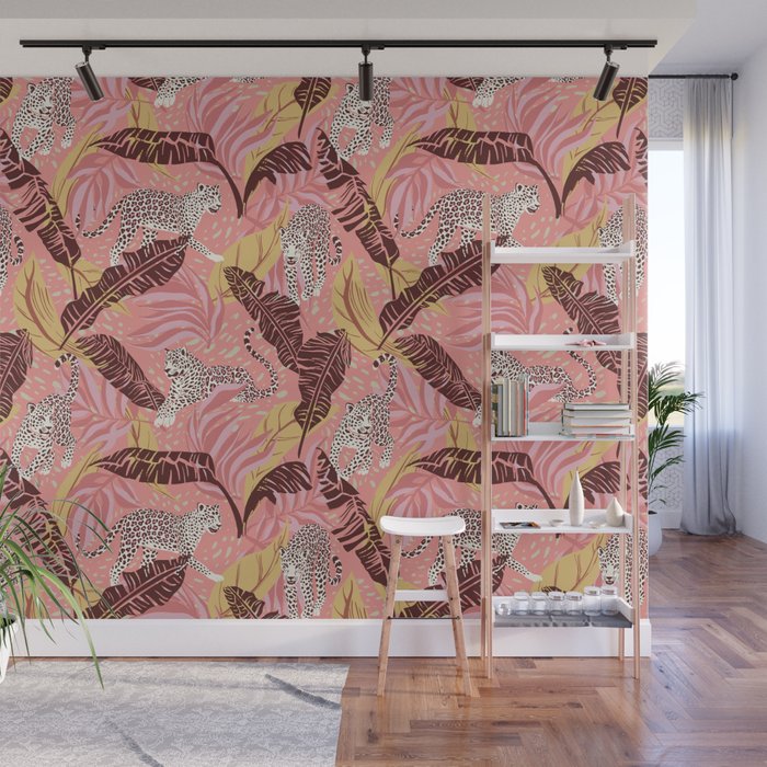 Leopard Crush Pink Wall Mural Gallery Image 1