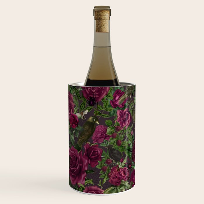 Burgundy Roses and Ravens Dark Gothic Pattern  Wine Chiller Gallery Image 3