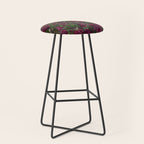 Burgundy Roses and Ravens Dark Gothic Pattern  Stool Gallery Image 1