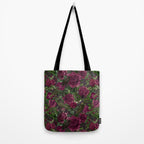 Burgundy Roses and Ravens Dark Gothic Pattern  Tote Bag Gallery Image 2