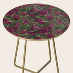 Burgundy Roses and Ravens Dark Gothic Pattern  Side Table Gallery Image 2