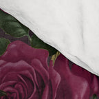 Burgundy Roses and Ravens Dark Gothic Pattern  Comforter Gallery Image 4