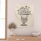 Garden Pot Antique Vase Flower Illustration Wall Tapestry Gallery Image 2