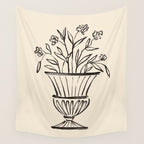 Garden Pot Antique Vase Flower Illustration Wall Tapestry Gallery Image 4