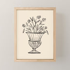 Garden Pot Antique Vase Flower Illustration Mini Art Print Gallery Image 1